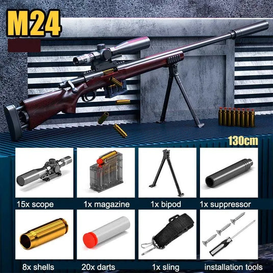 HD M24 Foam Blaster Shell Ejection Sniper Toy